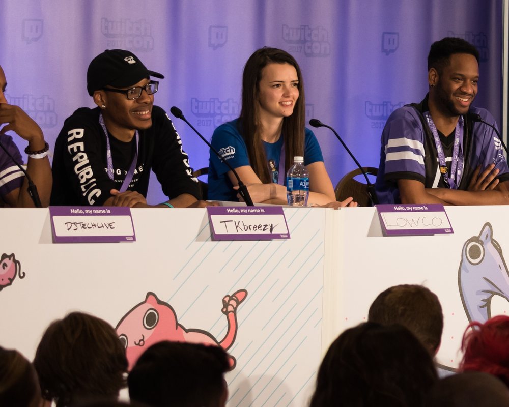 Kacey (Lowco) speaking on a creator panel at TwitchCon 2017